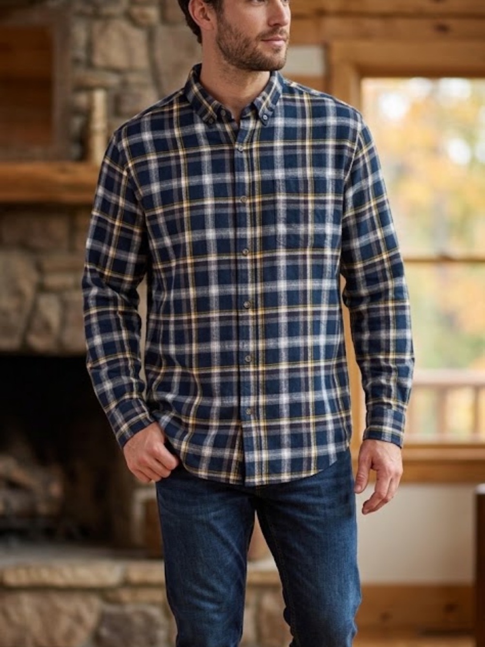 St. John’s Bay Men’s Plaid Super Soft Flannel Button Down Shirt Size XXL
